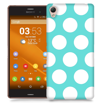 Skal till Sony Xperia Z3 - Polka - Turkos