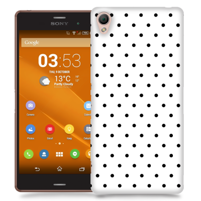 Skal till Sony Xperia Z3 - Polka - Vit