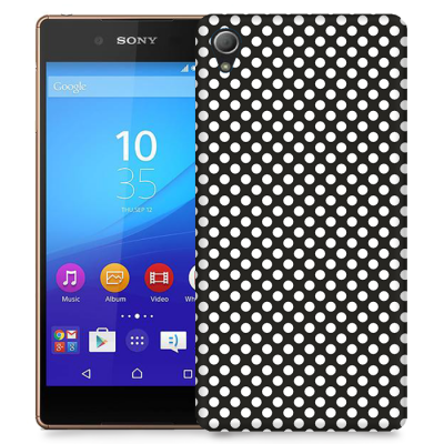 Skal till Sony Xperia Z3+ - Polkadots - Svart/Vit