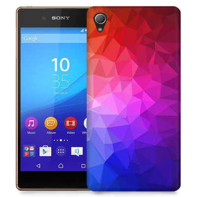Skal till Sony Xperia Z3+ - Polygon - Blå/Lila/Röd