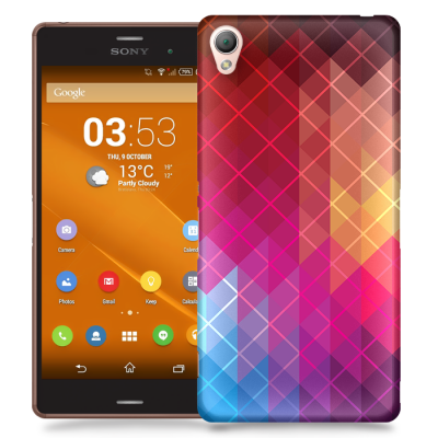 Skal till Sony Xperia Z3 - Röda kvadrater