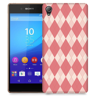 Skal till Sony Xperia Z3+ - Rutig - Ljusrosa