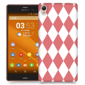 Skal till Sony Xperia Z3 - Rutig - Rosa/Vit