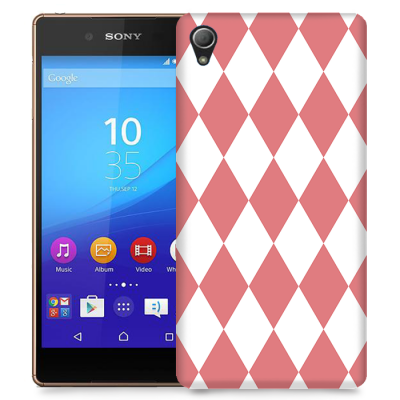 Skal till Sony Xperia Z3+ - Rutig - Rosa/Vit