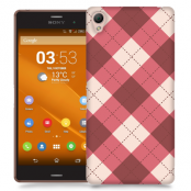 Skal till Sony Xperia Z3 - Rutig Stygn - Rosa