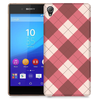 Skal till Sony Xperia Z3+ - Rutig Stygn - Rosa