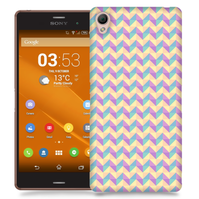 Skal till Sony Xperia Z3 - Rutor Lila/Gul