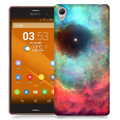 Skal till Sony Xperia Z3 - Rymden - Blå/Rosa