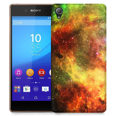 Skal till Sony Xperia Z3+ - Rymden - Grön/Gul