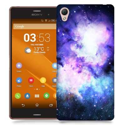 Skal till Sony Xperia Z3 - Rymden - Lila/Blå