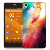 Skal till Sony Xperia Z3 - Rymden - Orange/Blå