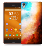 Skal till Sony Xperia Z3 - Rymden - Orange/Blå