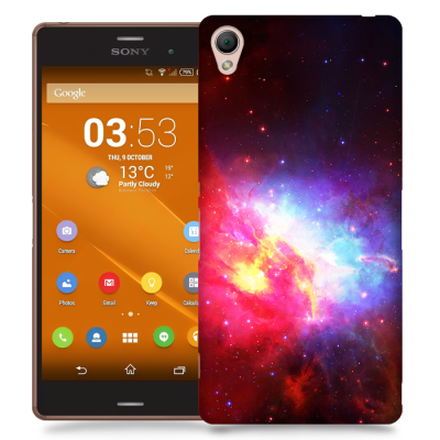 Skal till Sony Xperia Z3 - Rymden - Svart/Rosa