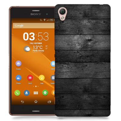 Skal till Sony Xperia Z3 - Svarta plankor