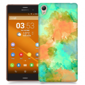 Skal till Sony Xperia Z3 - Vattenfärg - Grön/Orange