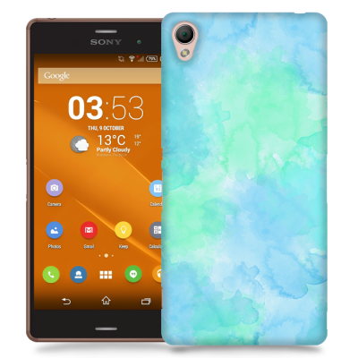 Skal till Sony Xperia Z3 - Vattenfärg - Ljusblå