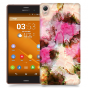 Skal till Sony Xperia Z3 - Vattenfärg - Svart/Ljusrosa