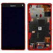Sony Xperia Z3 Compact Skärm LCD Display med ram - Orange