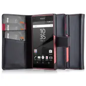 CoveredGear Äkta Läder Plånboksfodral till Sony Xperia Z5 Compact - Svart