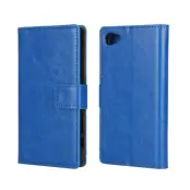 Crazy Horse Plånboksfodral till Sony Xperia Z5 Compact - Mörkblå