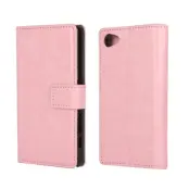 Crazy Horse Plånboksfodral till Sony Xperia Z5 Compact - Rosa