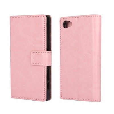 Crazy Horse Plånboksfodral till Sony Xperia Z5 Compact - Rosa