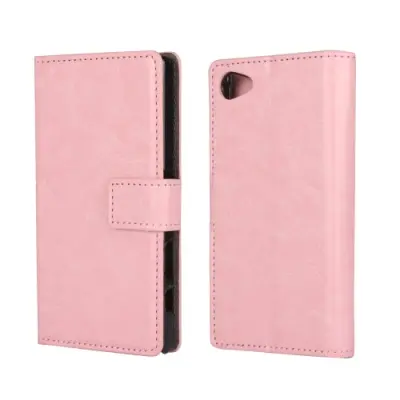 Crazy Horse Plånboksfodral till Sony Xperia Z5 Compact - Rosa