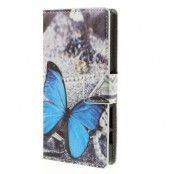 Plånboksfodral till Sony Xperia Z5 Compact - Blå Fjärilar