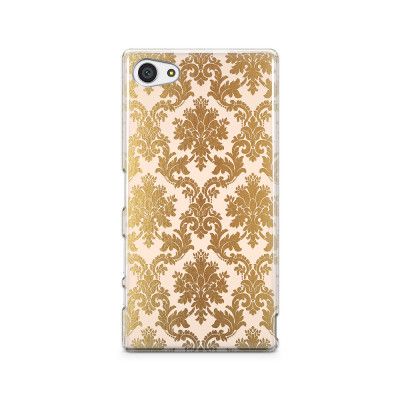 Skal till Sony Xperia Z5 Compact - Damask - Guld/Persika