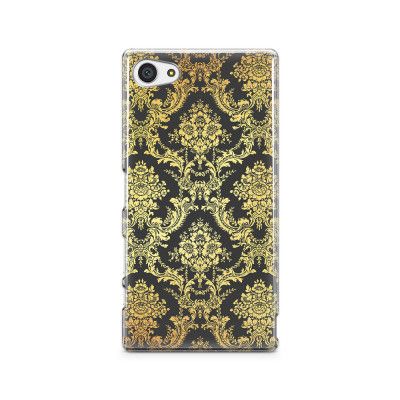 Skal till Sony Xperia Z5 Compact - Damask - Guld/Svart