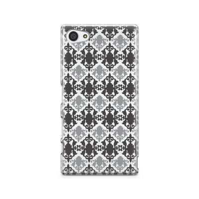 Skal till Sony Xperia Z5 Compact - Damask - Svart/Grå