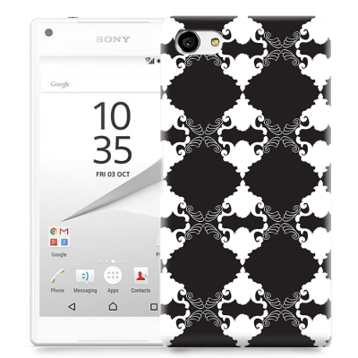 Skal till Sony Xperia Z5 Compact - Mönstrad tapet - Svart