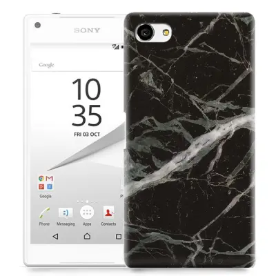 Skal till Sony Xperia Z5 Compact - Marble - Svart
