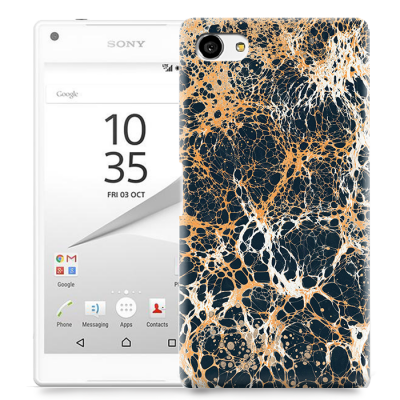 Skal till Sony Xperia Z5 Compact - Marble - Svart/Guld