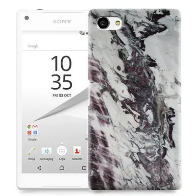 Skal till Sony Xperia Z5 Compact - Marble - Vit/Svart