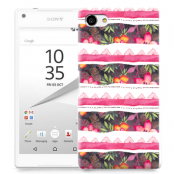 Skal till Sony Xperia Z5 Compact - Ränder - Blommor
