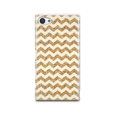 Skal till Sony Xperia Z5 Compact - Ränder - Guld/Beige