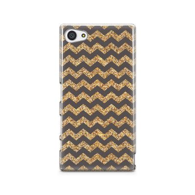 Skal till Sony Xperia Z5 Compact - Ränder - Guld/Svart
