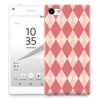 Skal till Sony Xperia Z5 Compact - Rutig - Ljusrosa