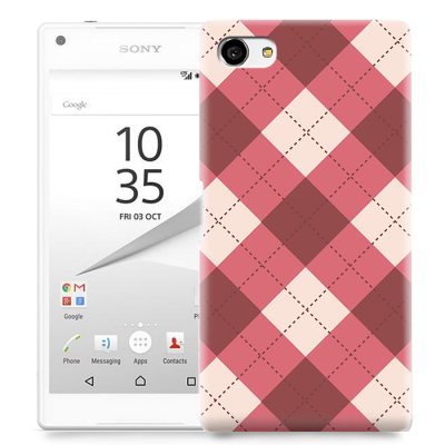 Skal till Sony Xperia Z5 Compact - Rutig Stygn - Rosa