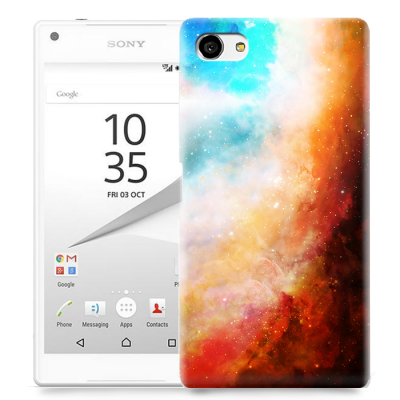 Skal till Sony Xperia Z5 Compact - Rymden - Orange/Blå