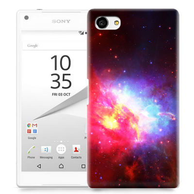 Skal till Sony Xperia Z5 Compact - Rymden - Svart/Rosa