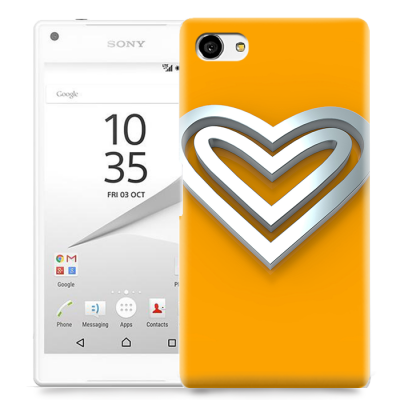 Skal till Sony Xperia Z5 Compact - Steel heart - Orange