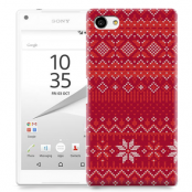 Skal till Sony Xperia Z5 Compact - Stickat - Röd/Vit