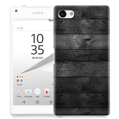Skal till Sony Xperia Z5 Compact - Svarta plankor