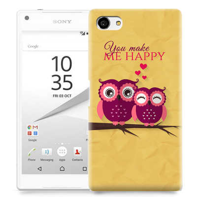 Skal till Sony Xperia Z5 Compact - Ugglor - You make me happy