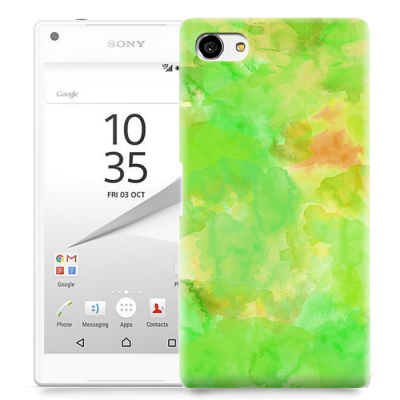Skal till Sony Xperia Z5 Compact - Vattenfärg - Grön/Gul