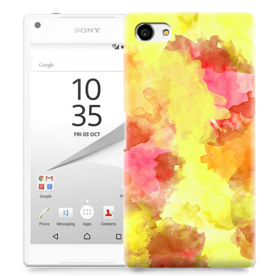 Skal till Sony Xperia Z5 Compact - Vattenfärg - Gul/Röd
