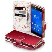 Interior Floral Plånboksfodral till Sony Xperia Z5 Premium - Röd