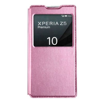 KLD Sun Series View Window fodral till Sony Xperia Z5 Premium - Rosa